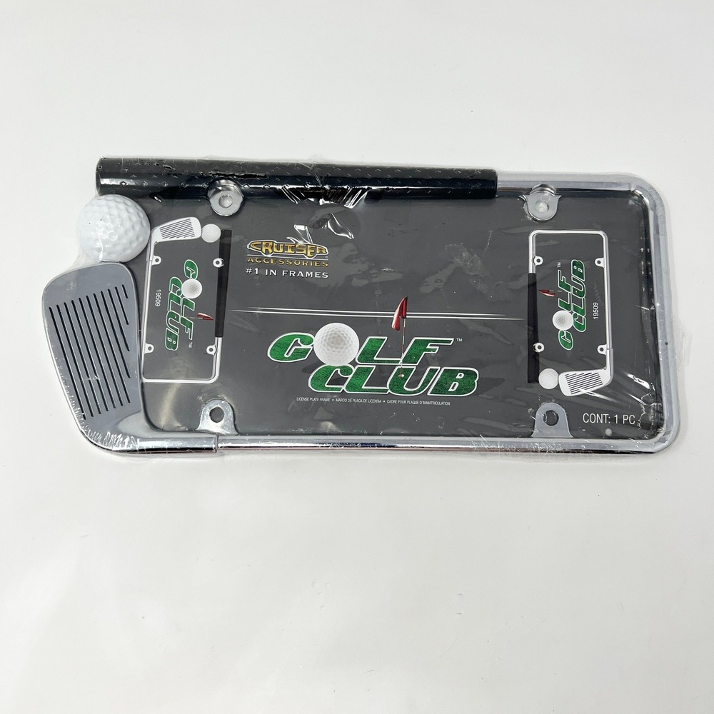 Cruiser Accessories Golf Club License Plate Frame Chrome Silver 19509 New